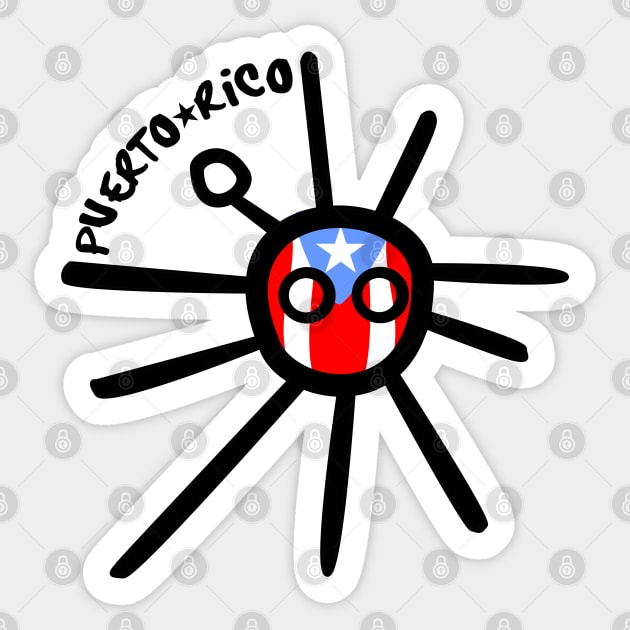 Puerto Rico Taino Sun Boricua Flag Sticker by bydarling